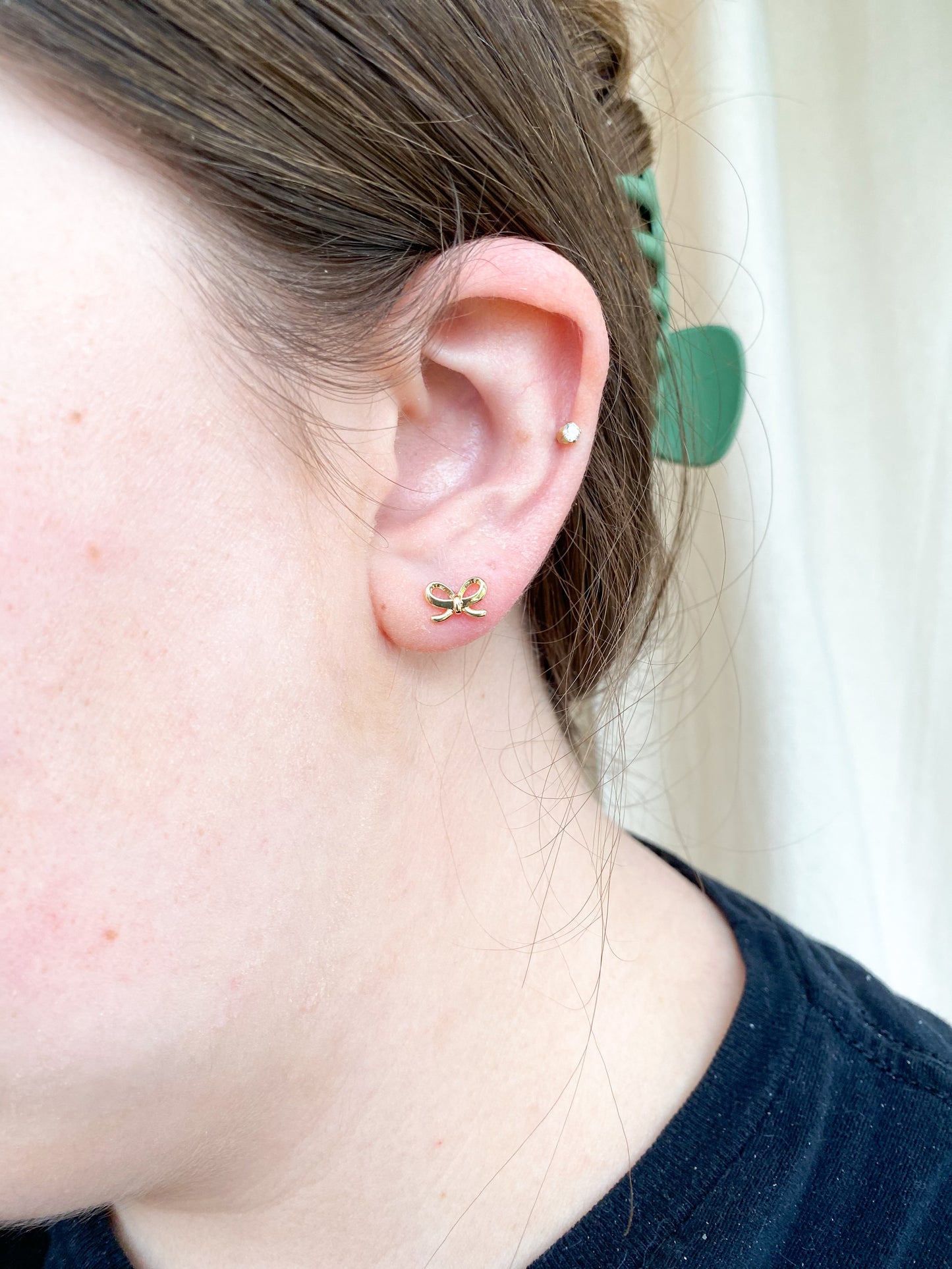 Gold Bow Studs