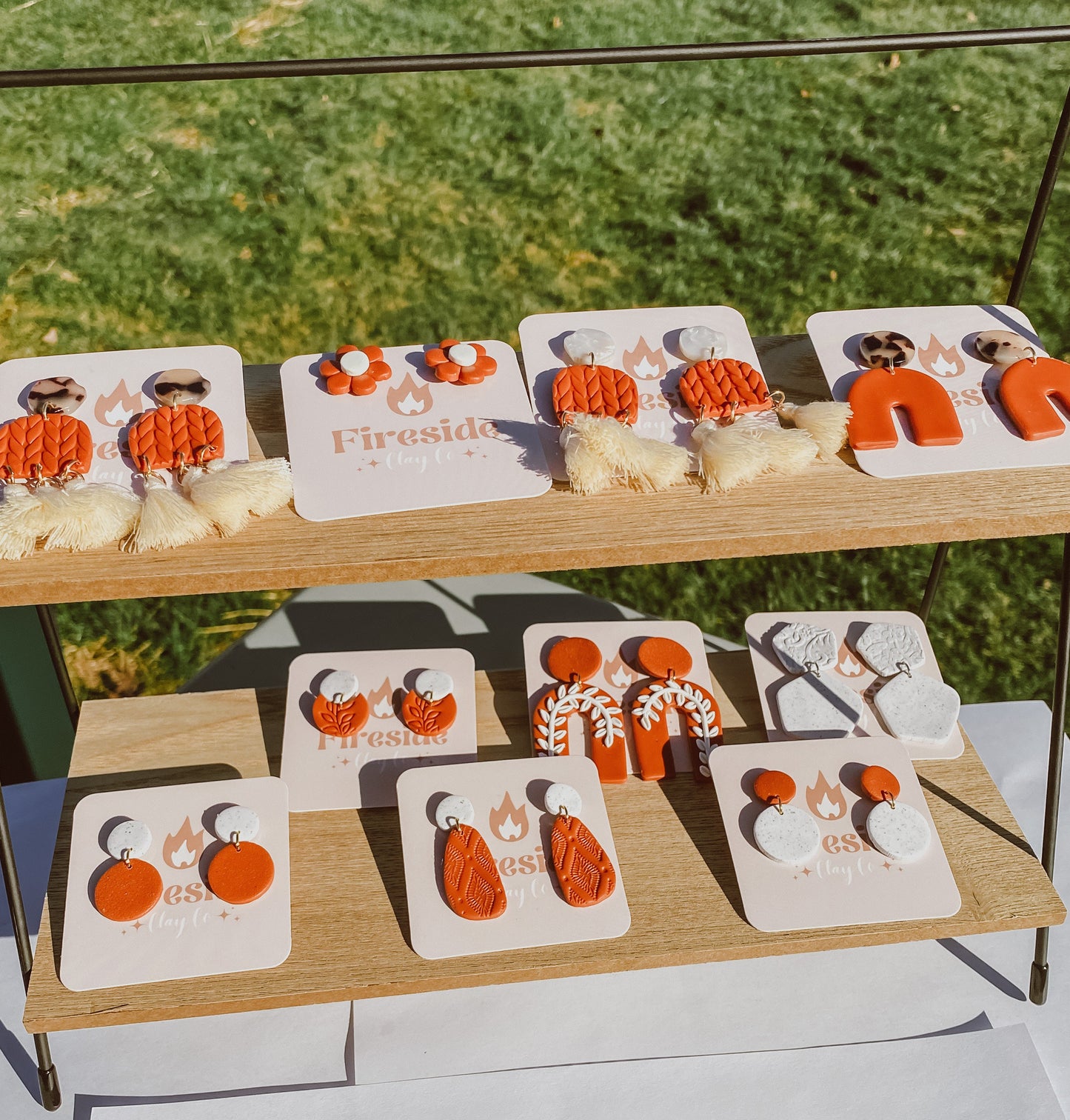 Speckled White and Orange Dangles