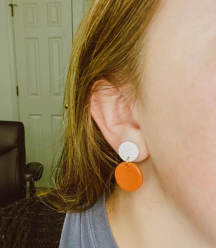 Speckled White and Orange Dangles